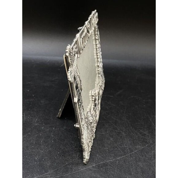 Vintage Pewter Picture Frame Mount St Helens Nature Mountain Trees Eagle 4x6 - Picture 2 of 7